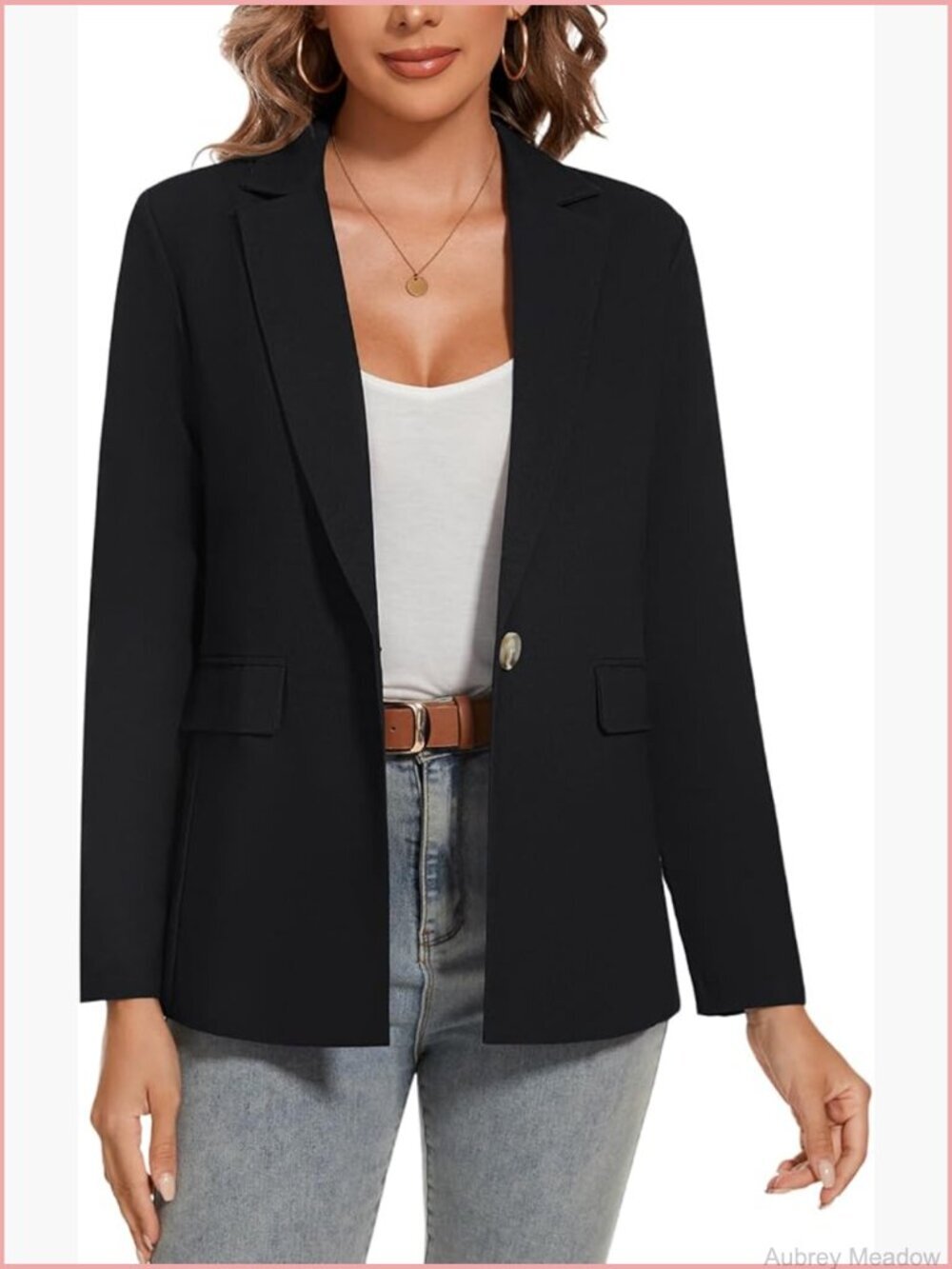 Cotton Linen Long Sleeve Blazer with Pockets Button Front Notch Lapel
